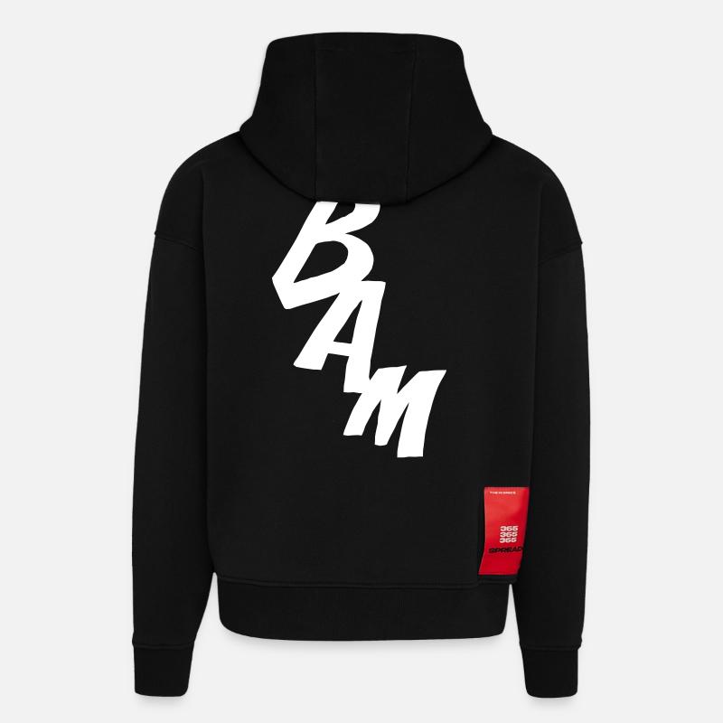 BAM - Comic-Style - Hoodie- made by SPREAD  - SOLID BLACK