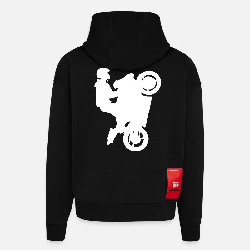 Wheeling - Sweat à capuche bio épais oversize fabriqué en UE - SOLID BLACK