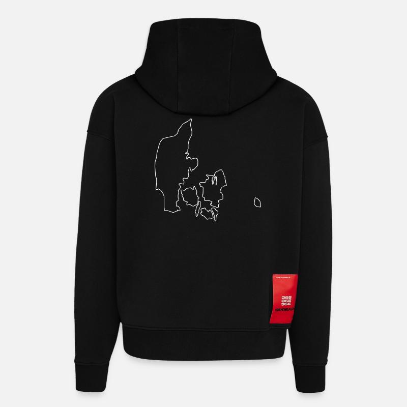denmark,dänemark - Hoodie- made by SPREAD  - SOLID BLACK