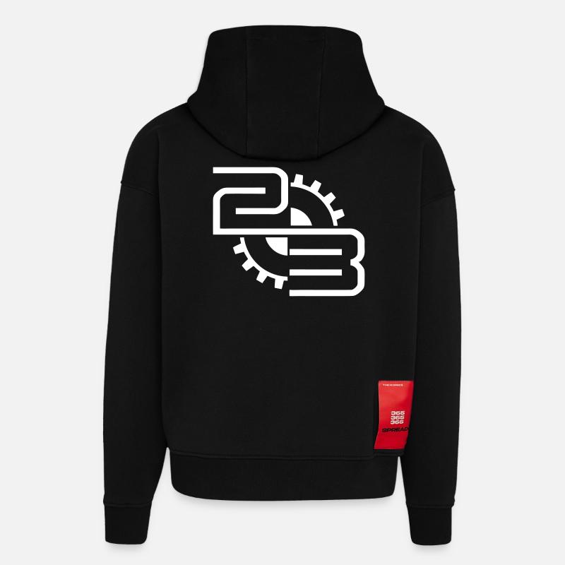 tekno 23 - Sweat à capuche bio épais oversize fabriqué en UE - SOLID BLACK