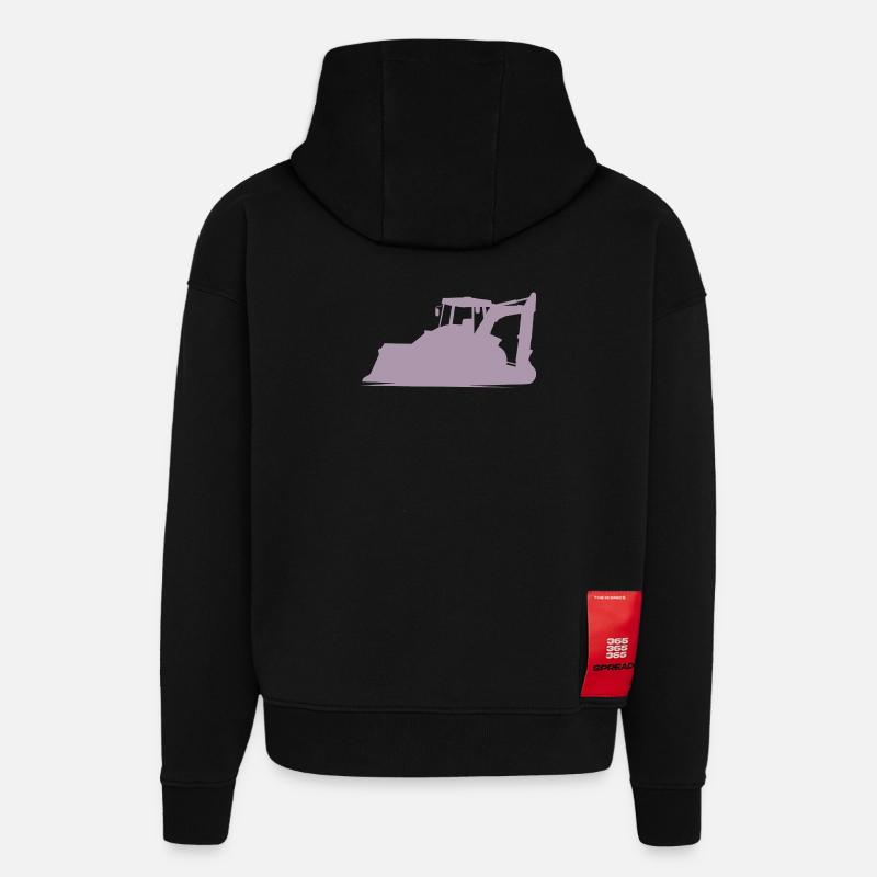 Baggerfahrer und Baugeräteführer Silhouette – - Hoodie- made by SPREAD  - SOLID BLACK