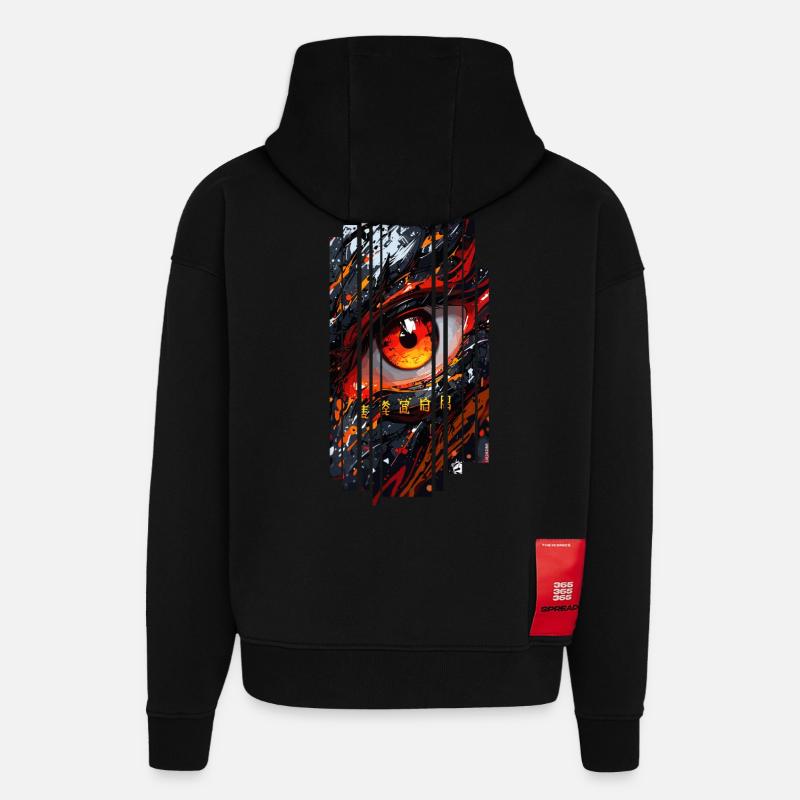 Cyborg Eyes Drachenmädchen - Hoodie- made by SPREAD  - SOLID BLACK