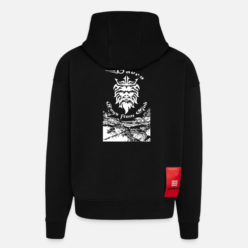 Jouets Waves de Dieu - Sweat à capuche bio épais oversize fabriqué en UE - SOLID BLACK