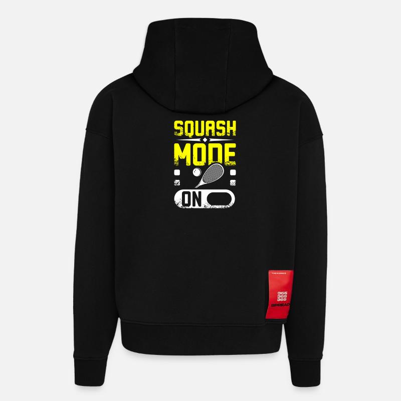 Squash mode on - Hoodie- made by SPREAD  - SOLID BLACK