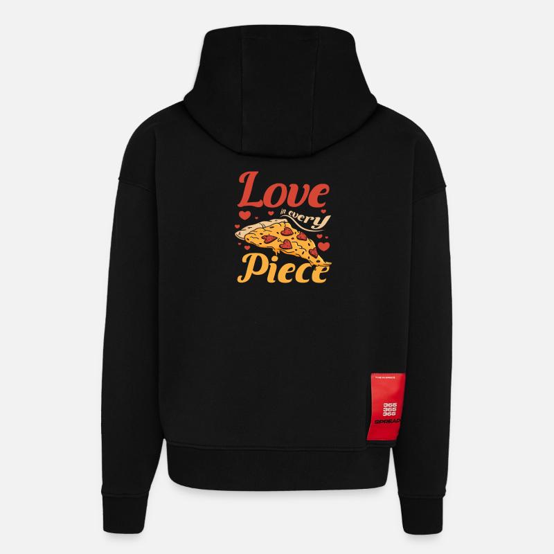 L’amour dans chaque pièce - Sweat à capuche bio épais oversize fabriqué en UE - SOLID BLACK