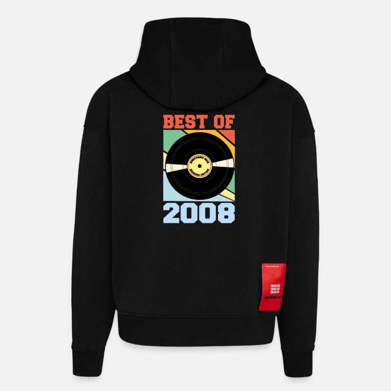 Le meilleur de 2008 - Sweat à capuche bio épais oversize fabriqué en UE - SOLID BLACK