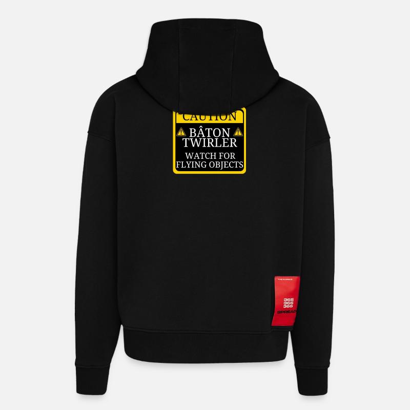 CAUTION - Sweat à capuche bio épais oversize fabriqué en UE - SOLID BLACK