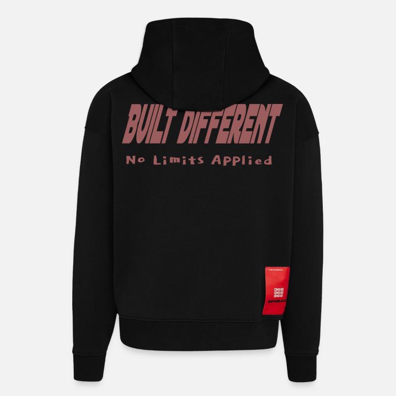 Construit différemment – Aucune limite appliquée - Sweat à capuche bio épais oversize fabriqué en UE - SOLID BLACK