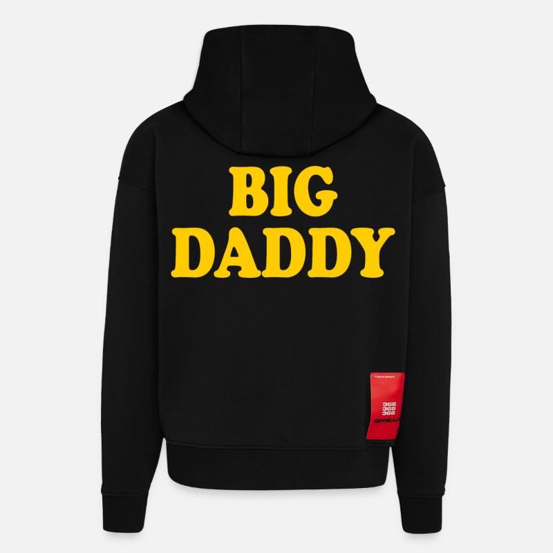 Big daddy - Sweat à capuche bio épais oversize fabriqué en UE - SOLID BLACK
