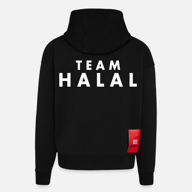 Team halal - Sweat à capuche bio épais oversize fabriqué en UE - SOLID BLACK