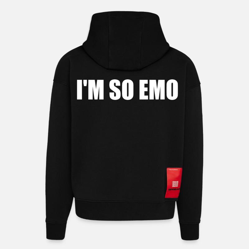 Im so emo - Sweat à capuche bio épais oversize fabriqué en UE - SOLID BLACK