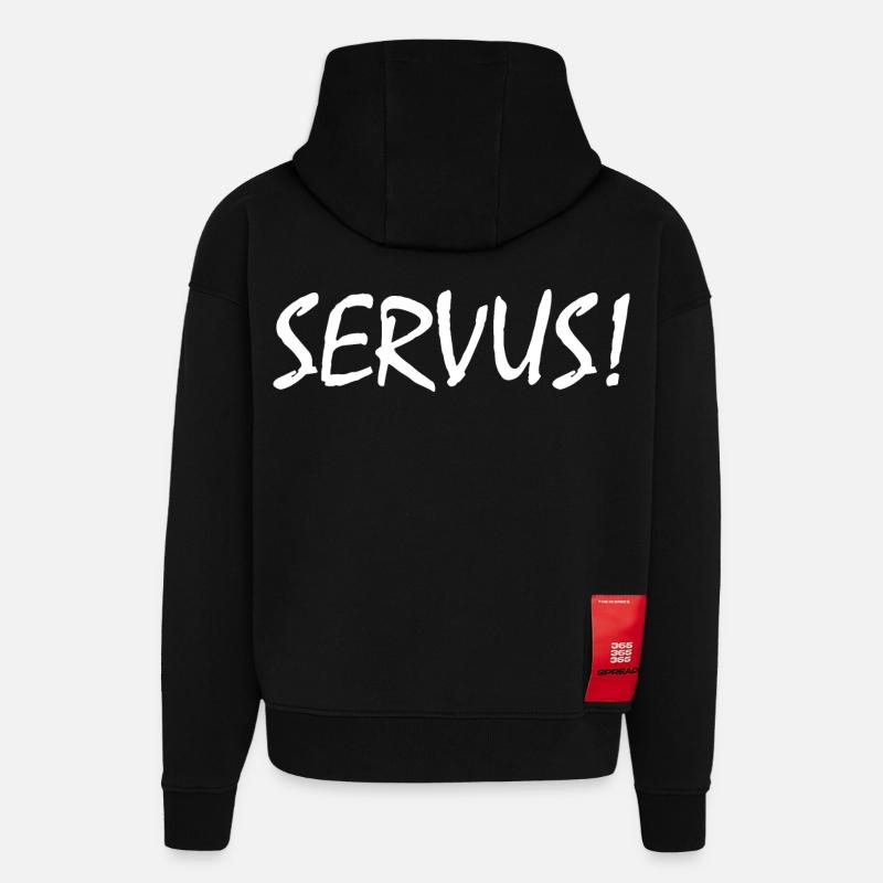 Servus - Sweat à capuche bio épais oversize fabriqué en UE - SOLID BLACK