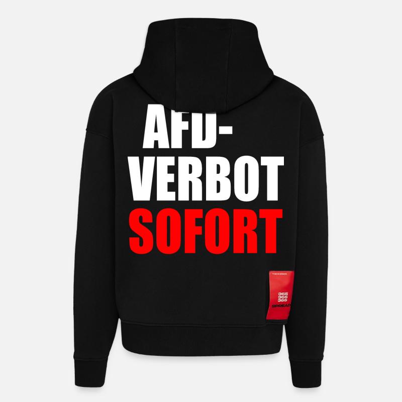 Afd verbot sofort - Hoodie- made by SPREAD  - SOLID BLACK