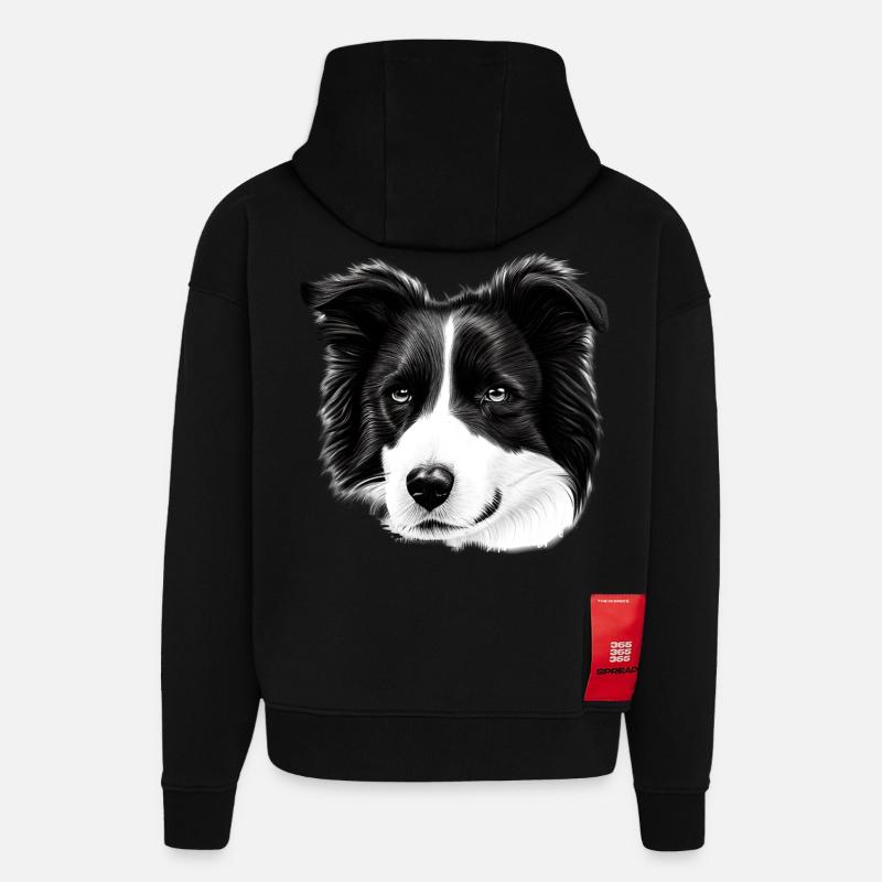 Border Collie Irish - Hoodie- made by SPREAD  - SOLID BLACK