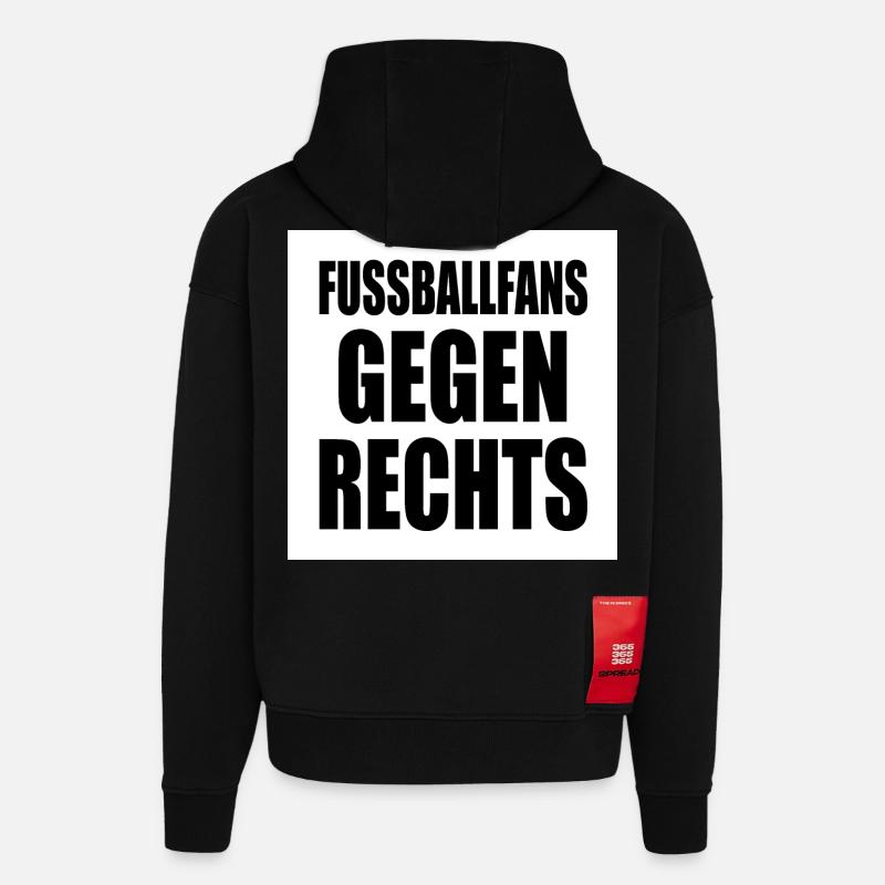 fussballfans gegen rechts - Hoodie- made by SPREAD  - SOLID BLACK