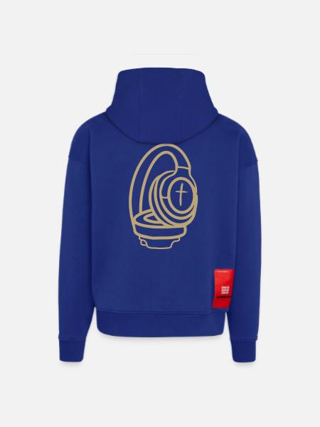 Kopfhörer mit Kreuz - Hoodie- made by SPREAD  - SOLID BLACK