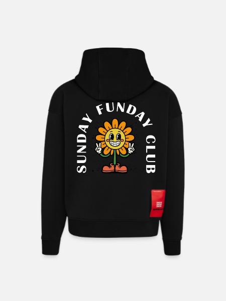 Sunday Funday Club – Retro Comic - Hoodie- made by SPREAD - SOLID BLACK