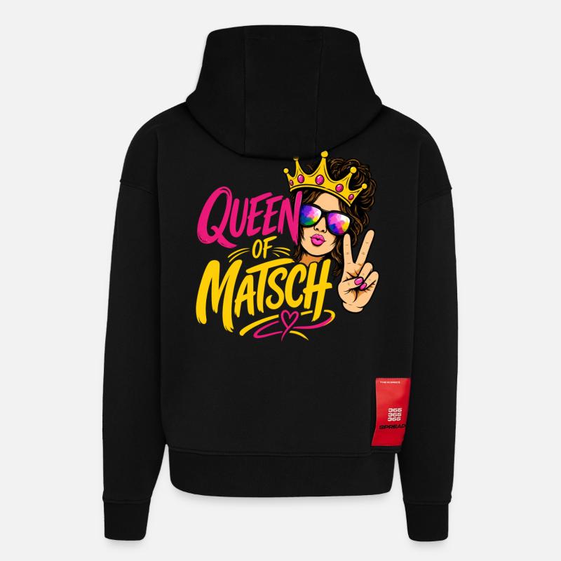 Reine de la Boue - Sweat à capuche bio épais oversize fabriqué en UE - SOLID BLACK