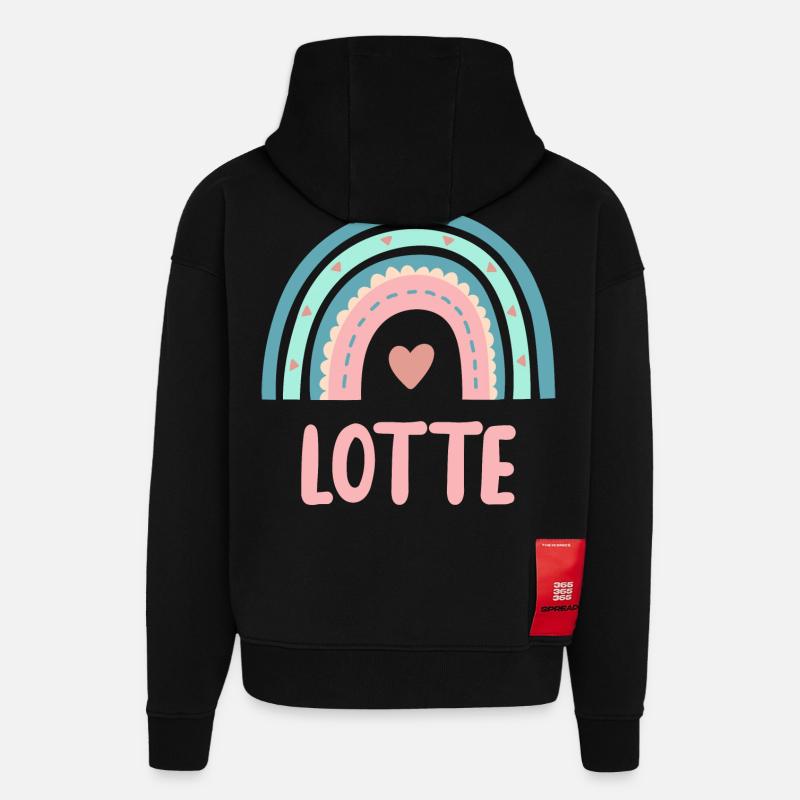 Lotte Nom Rainbow Baby - Sweat à capuche bio épais oversize fabriqué en UE - SOLID BLACK
