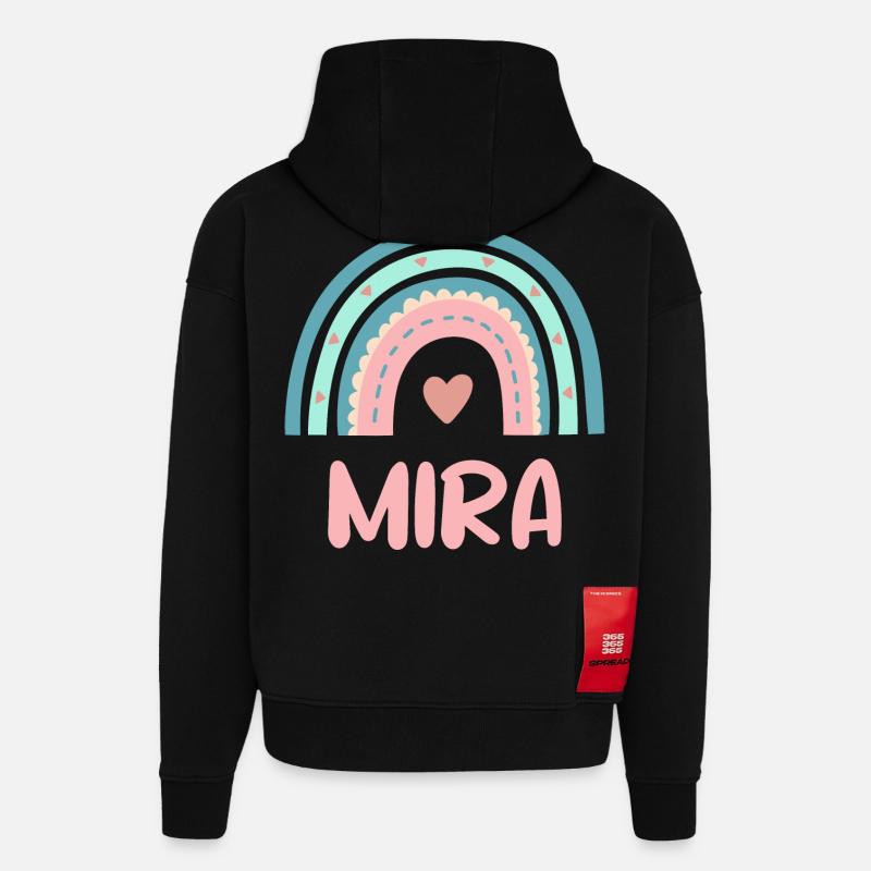 Mira Nom Rainbow Baby - Sweat à capuche bio épais oversize fabriqué en UE - SOLID BLACK