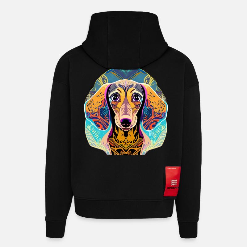 Teckel - Sweat à capuche bio épais oversize fabriqué en UE - SOLID BLACK