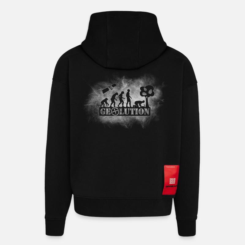 Geolution-light-grunge - Sweat à capuche bio épais oversize fabriqué en UE - SOLID BLACK