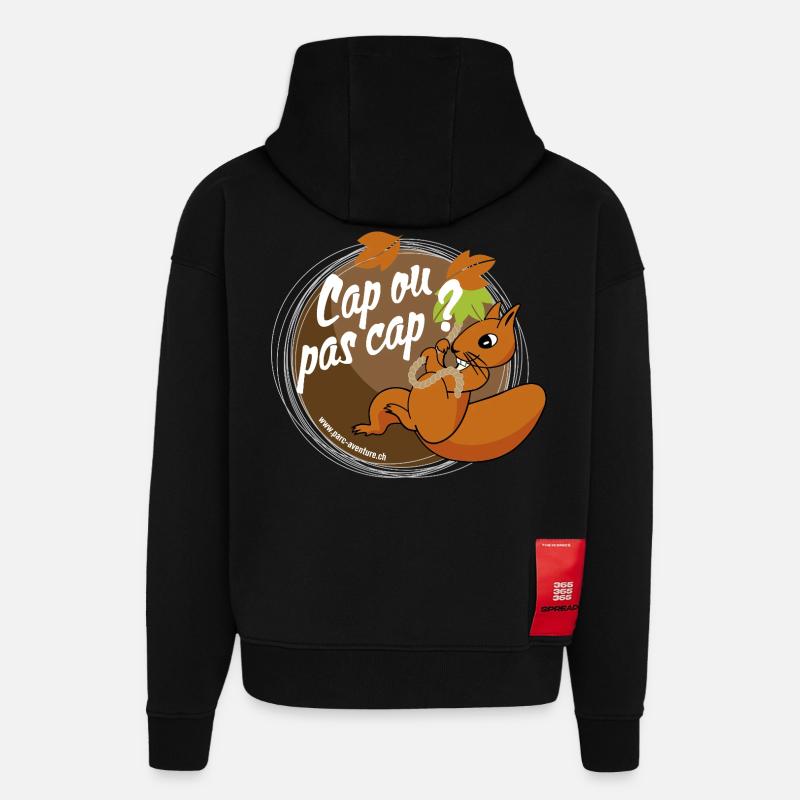 Cap ou pas cap? - Sweat à capuche bio épais oversize fabriqué en UE - SOLID BLACK