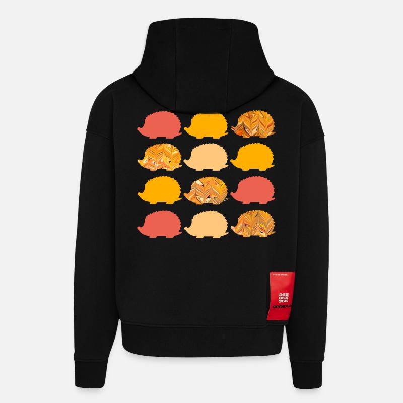 12 Hedgehog E 266 - Hoodie- made by SPREAD  - SOLID BLACK