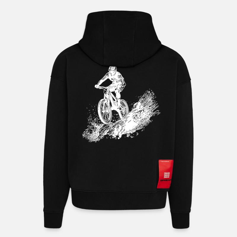 Radfahrer Schlamm Berg Abfahrt - Hoodie- made by SPREAD  - SOLID BLACK