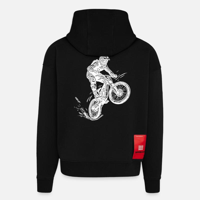 Cooler Radfahrer Mountainbiker - Hoodie- made by SPREAD  - SOLID BLACK