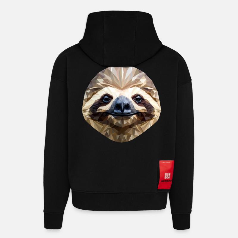 Chimpanzé Steampunk - Rétrofuturiste Monkey D - Sweat à capuche bio épais oversize fabriqué en UE - SOLID BLACK