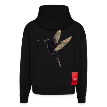 Kolibri - Hoodie- made by SPREAD  - SOLID BLACK - Hinten