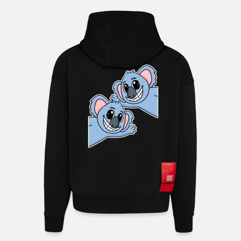 Koala Koalas - Sweat à capuche bio épais oversize fabriqué en UE - SOLID BLACK