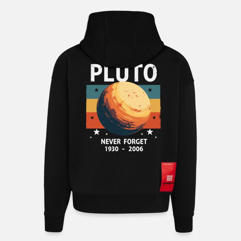 Pluto - Hoodie- made by SPREAD - SOLID BLACK