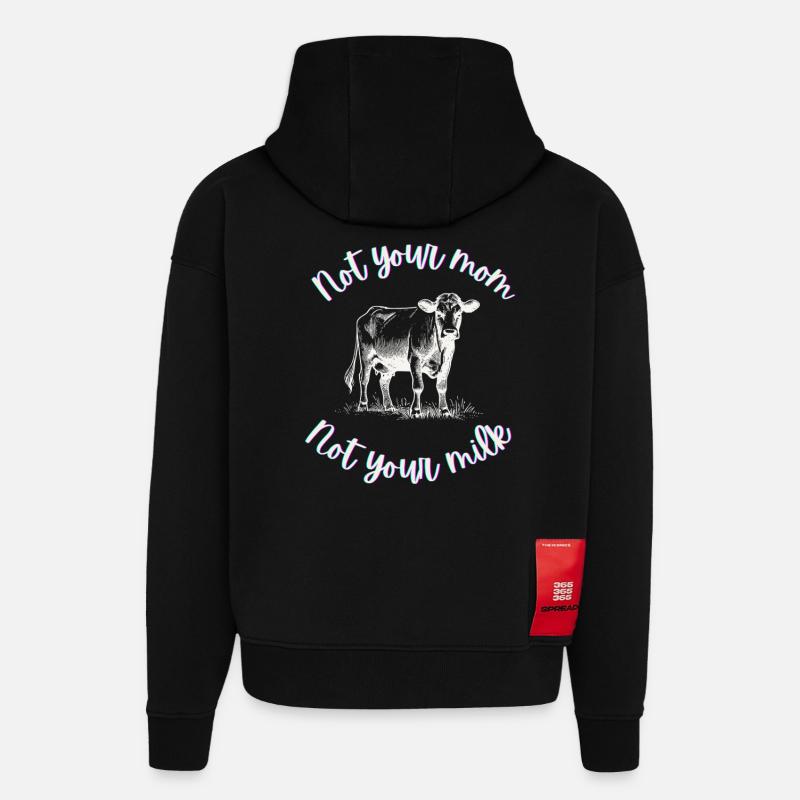 Ni ta mère, ni ton lait - Sweat à capuche bio épais oversize fabriqué en UE - SOLID BLACK