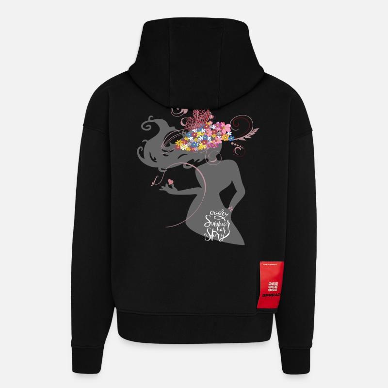 Fille Été - Sweat à capuche bio épais oversize fabriqué en UE - SOLID BLACK