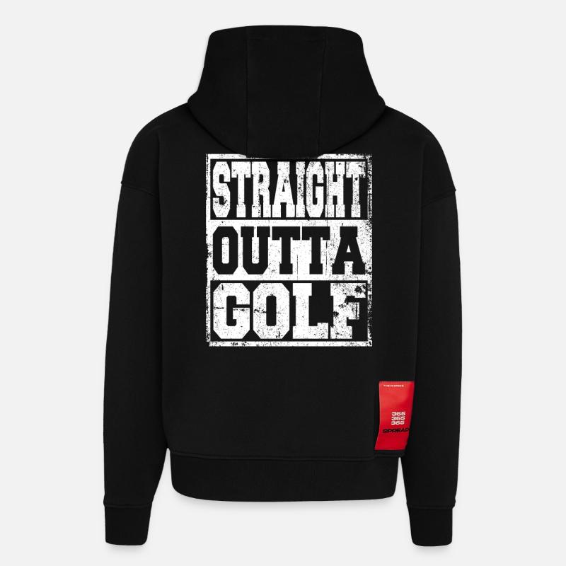 Le golf dit drôle - Sweat à capuche bio épais oversize fabriqué en UE - SOLID BLACK