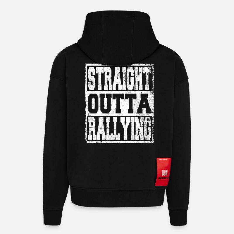Rallye disant drôle - Sweat à capuche bio épais oversize fabriqué en UE - SOLID BLACK