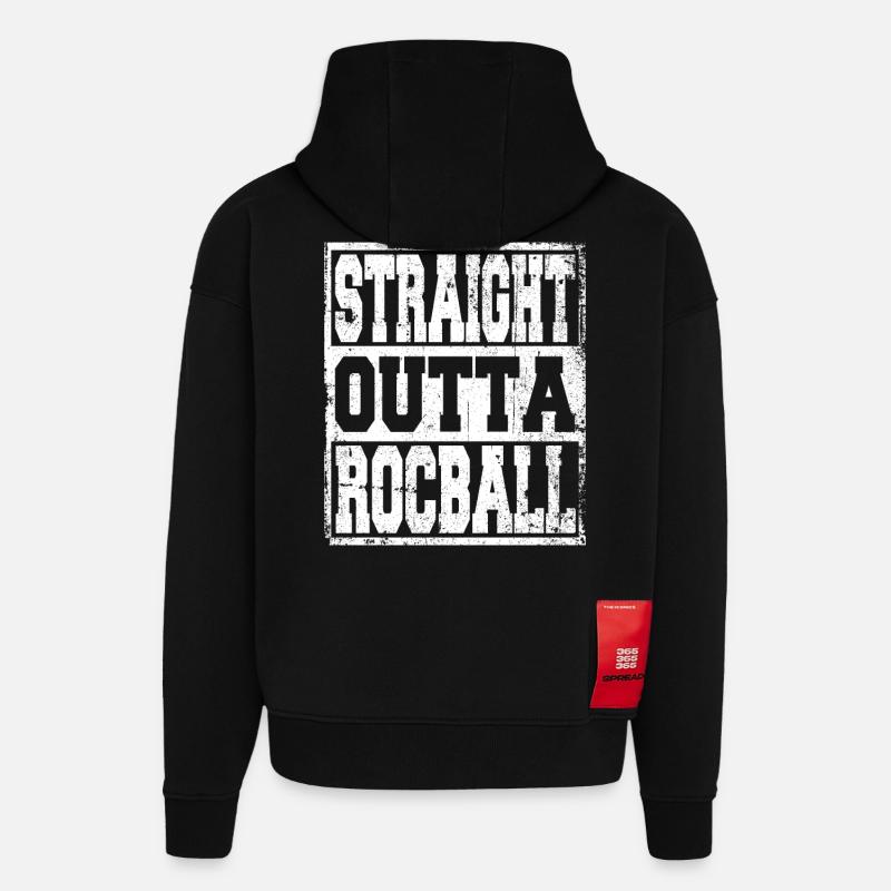 Rocball dit drôle - Sweat à capuche bio épais oversize fabriqué en UE - SOLID BLACK