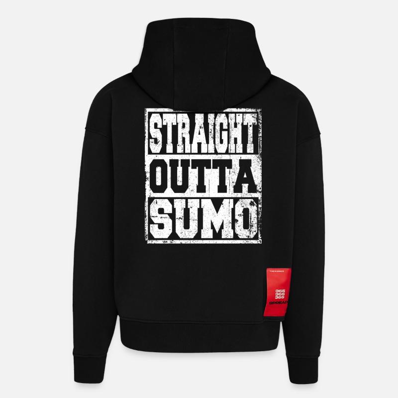 Sumo disant drôle - Sweat à capuche bio épais oversize fabriqué en UE - SOLID BLACK