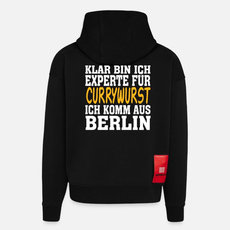 Currywurst - Hoodie- made by SPREAD  - SOLID BLACK
