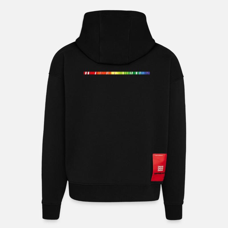 Regenbogen Strich - Hoodie- made by SPREAD  - SOLID BLACK