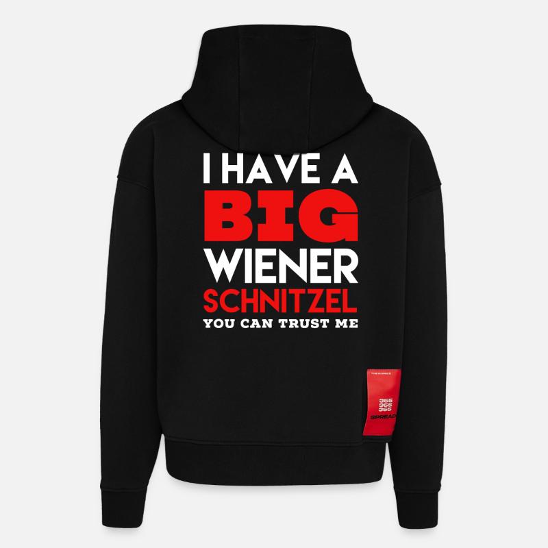 Wiener Schnitzel disant - Sweat à capuche bio épais oversize fabriqué en UE - SOLID BLACK
