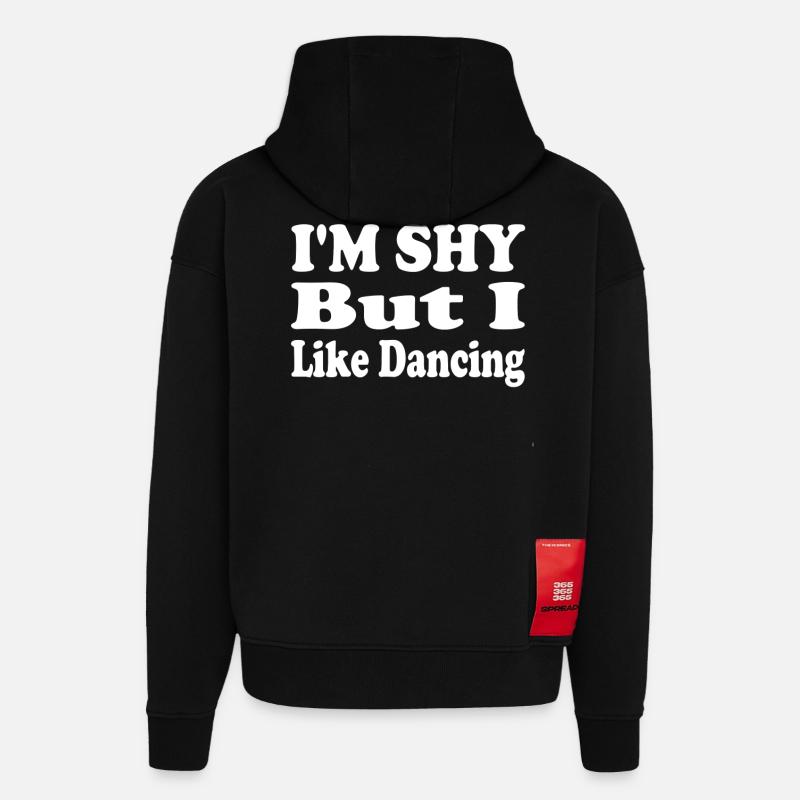 Timide Mais amour Danse - Sweat à capuche bio épais oversize fabriqué en UE - SOLID BLACK