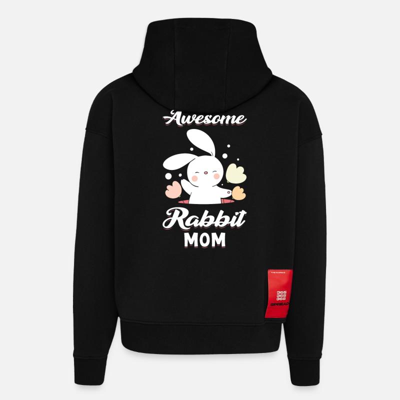 Lapin lapin lapin maman mignon - Sweat à capuche bio épais oversize fabriqué en UE - SOLID BLACK