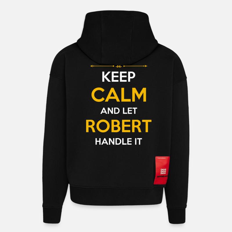 Robert Nom Cadeau - Sweat à capuche bio épais oversize fabriqué en UE - SOLID BLACK