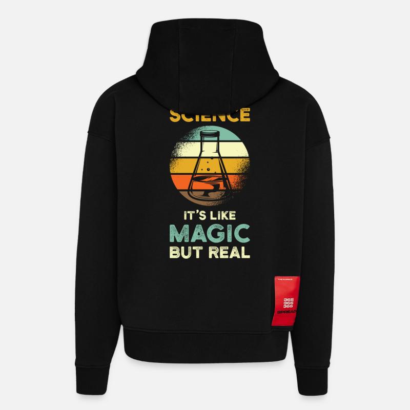 Science Saying Magic Real - Hoodie- made by SPREAD - SOLID BLACK