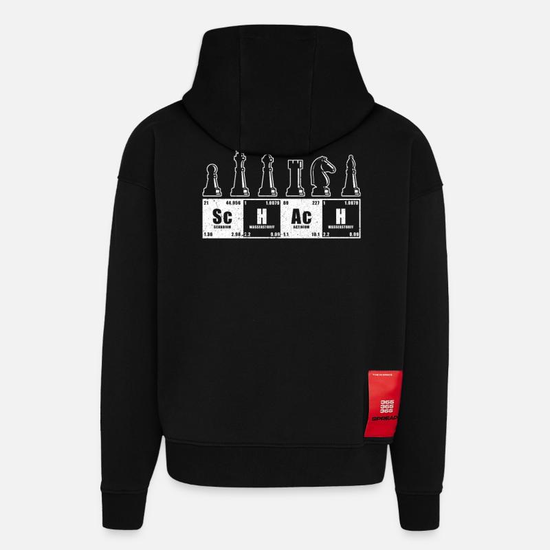 Échecs - Sweat à capuche bio épais oversize fabriqué en UE - SOLID BLACK