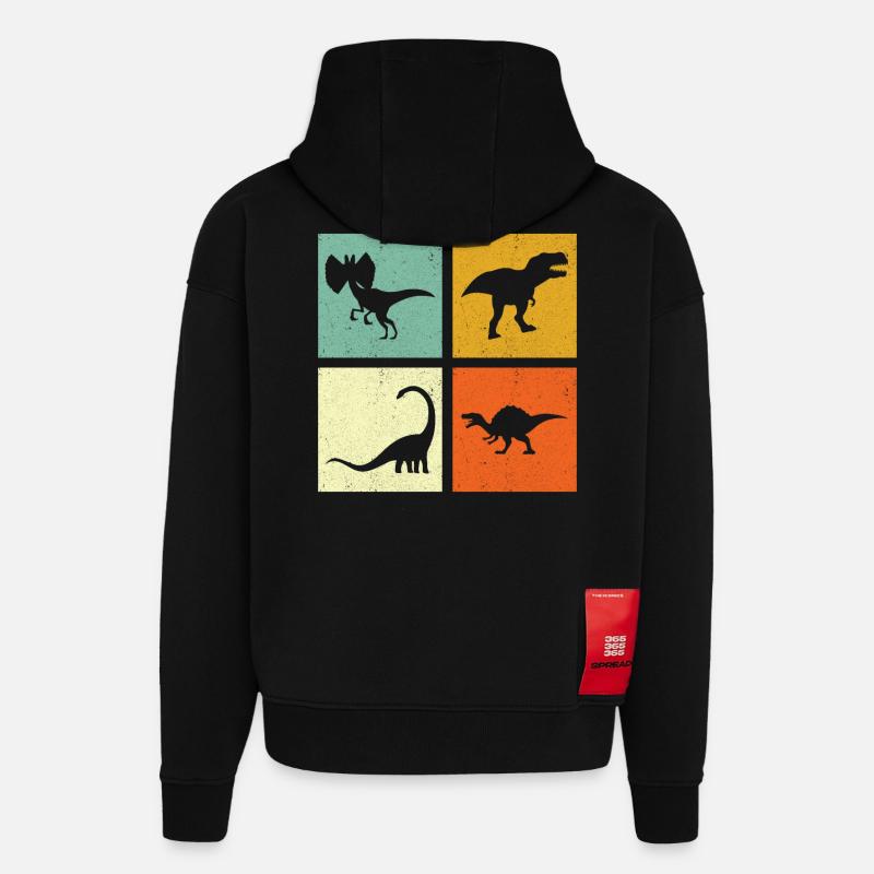 Dino Dinosaurier - Hoodie- made by SPREAD - SOLID BLACK