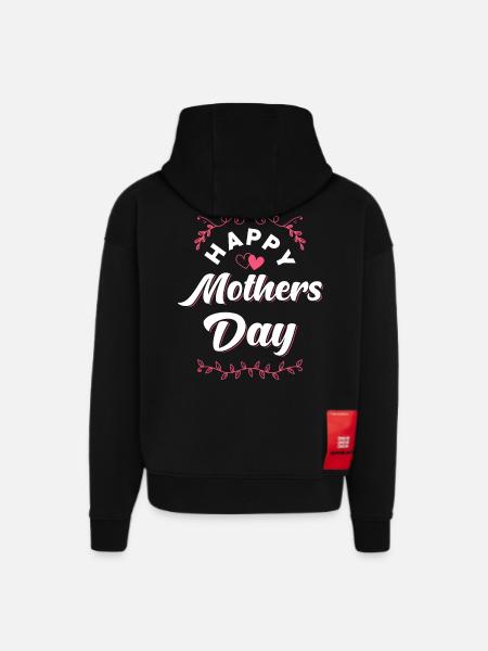 Fête des Mères - Sweat à capuche bio épais oversize fabriqué en UE - SOLID BLACK